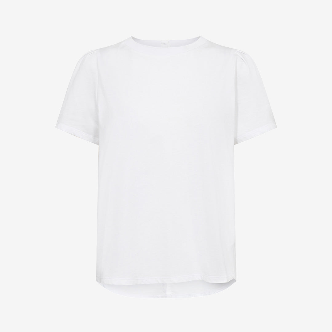 Levete Room vit t-shirt med knappar i ryggen i ekologisk bomull för dam