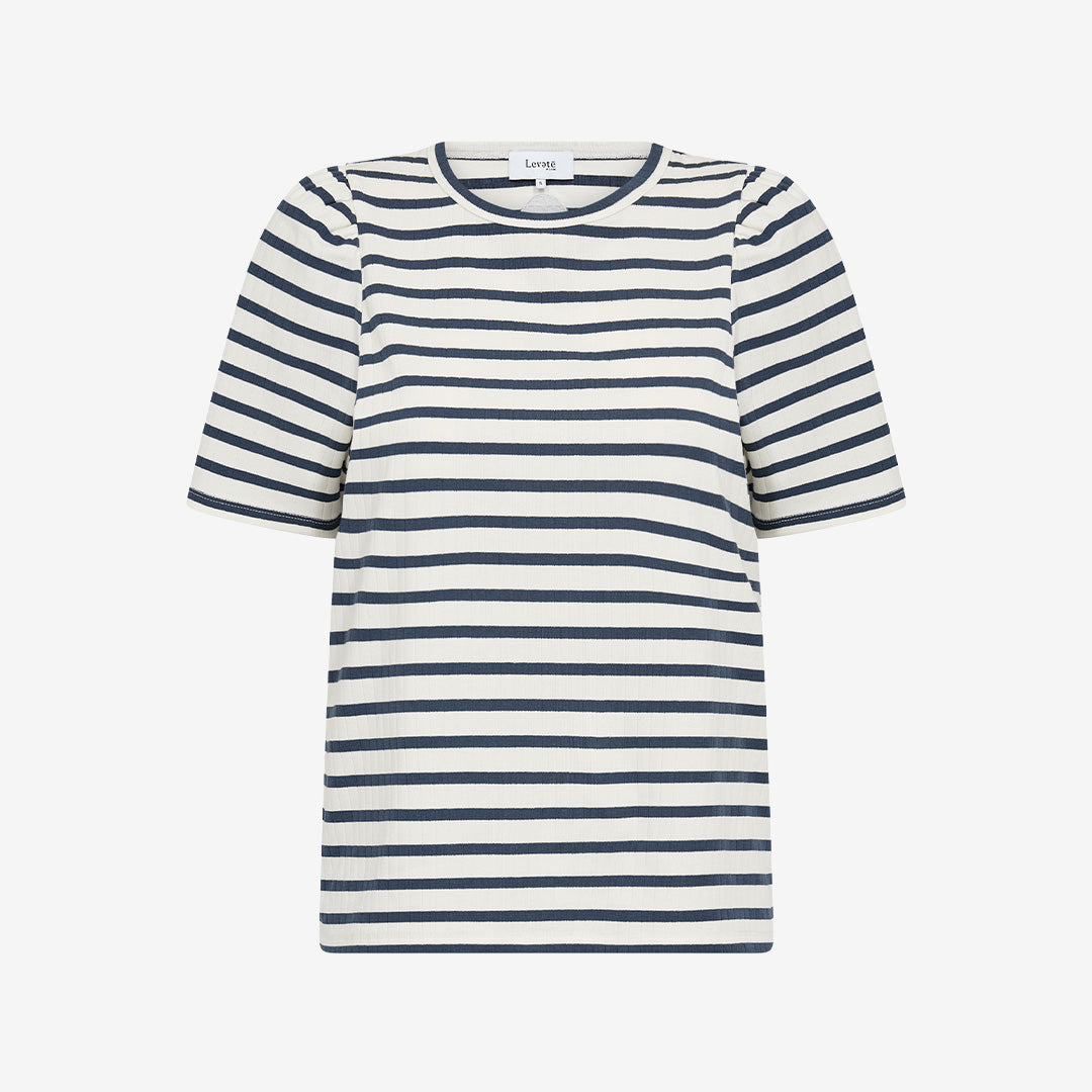 LR-NEDDIE 1 randig t-shirt i Big Dipper Combi med rund hals och kort ärm