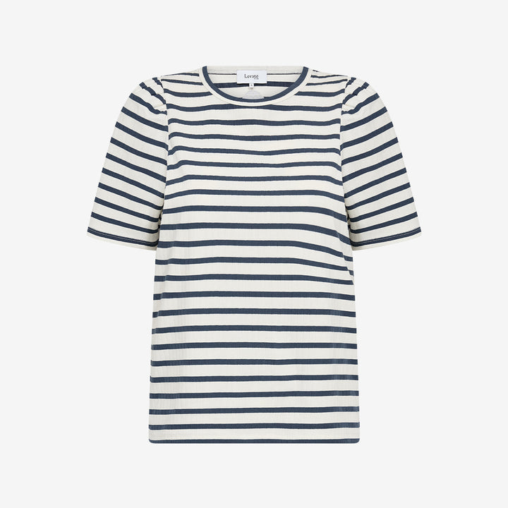 LR-NEDDIE 1 randig t-shirt i Big Dipper Combi med rund hals och kort ärm