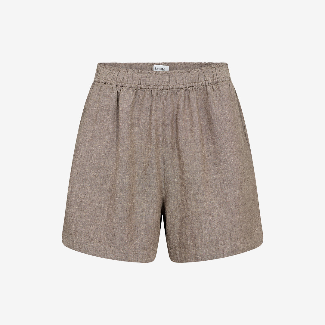 Levete Room 101303 LR-Naja 8 shorts i Falcon Melange med linne- och bomullsblandning för dam