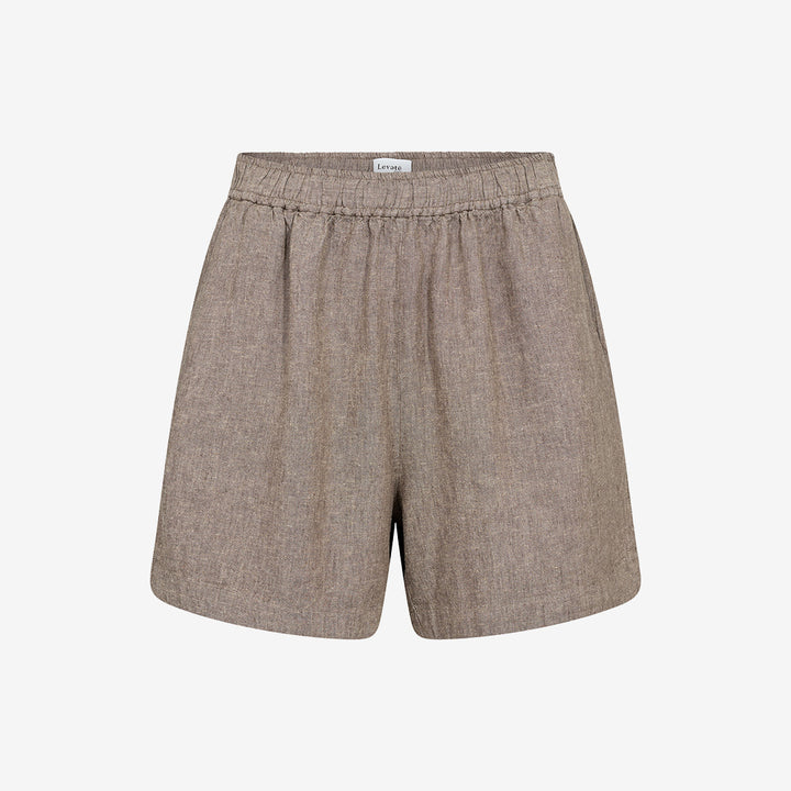 Levete Room 101303 LR-Naja 8 shorts i Falcon Melange med linne- och bomullsblandning för dam