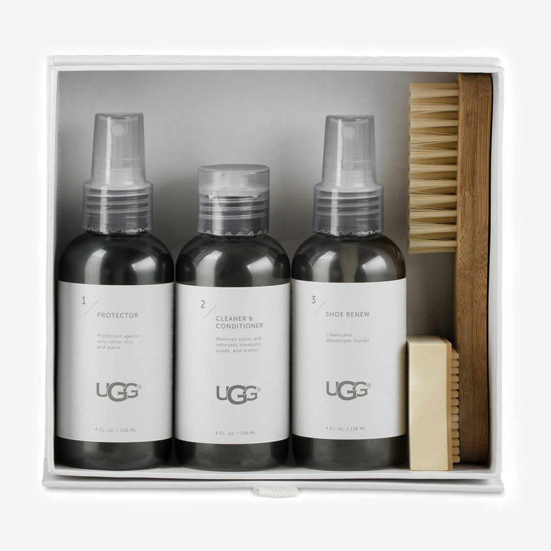 UGG Care Kit med spray, borste och mockasudd för fårskinnsskor