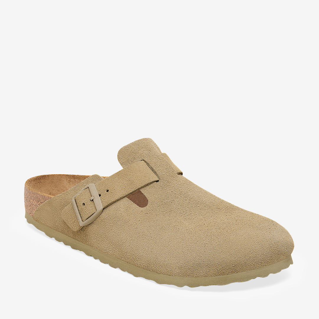 Faded Khaki Boston LEVE-sandal i läder och mocka med EVA-sula och korkfotbädd, modell 1025788