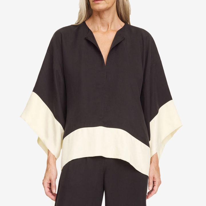 By Malene Birger Cicie blus black white color block dam