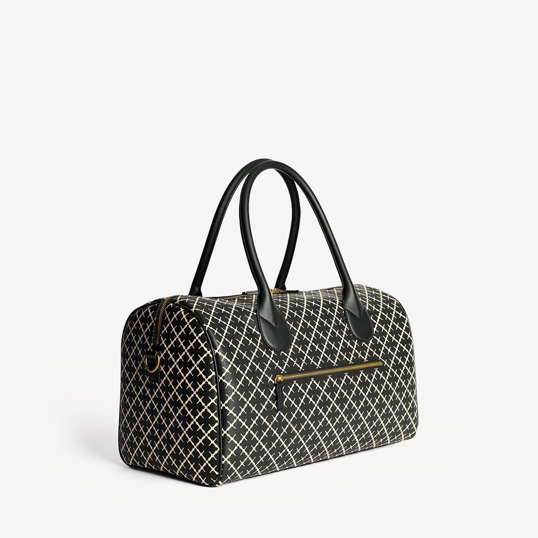 Malene Birger Lullu Small Travel Bag med Signature Flower-print och justerbar axelrem


