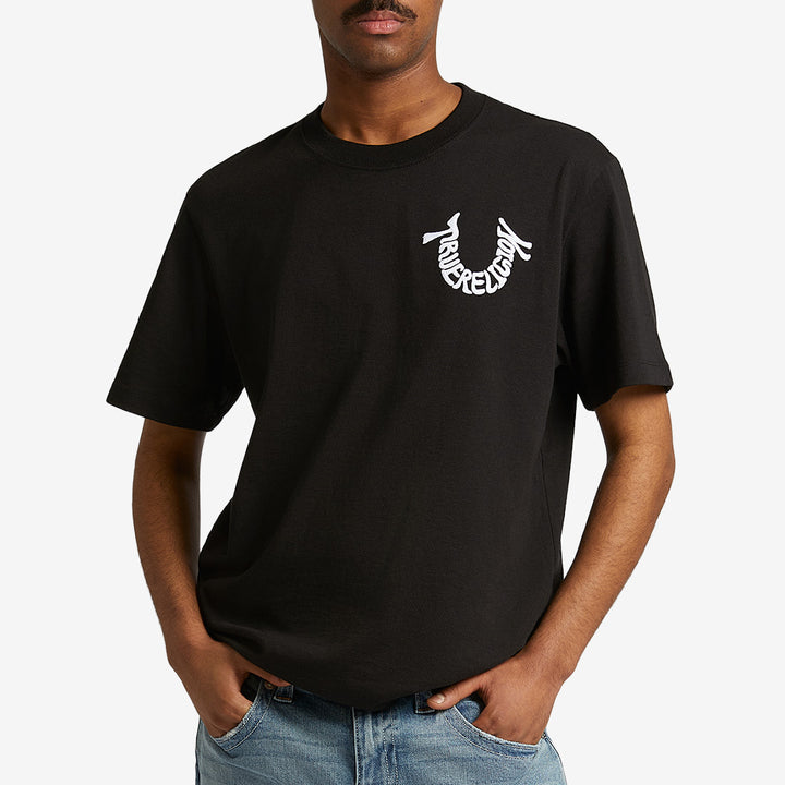 True Religion t-shirt i svart med kort ärm