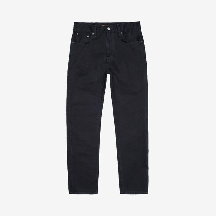 Nudie Jeans Gritty Jackson Everblue regular fit-jeans för herr i mörkblå rigid denim med medelhög midja och rak benvidd.