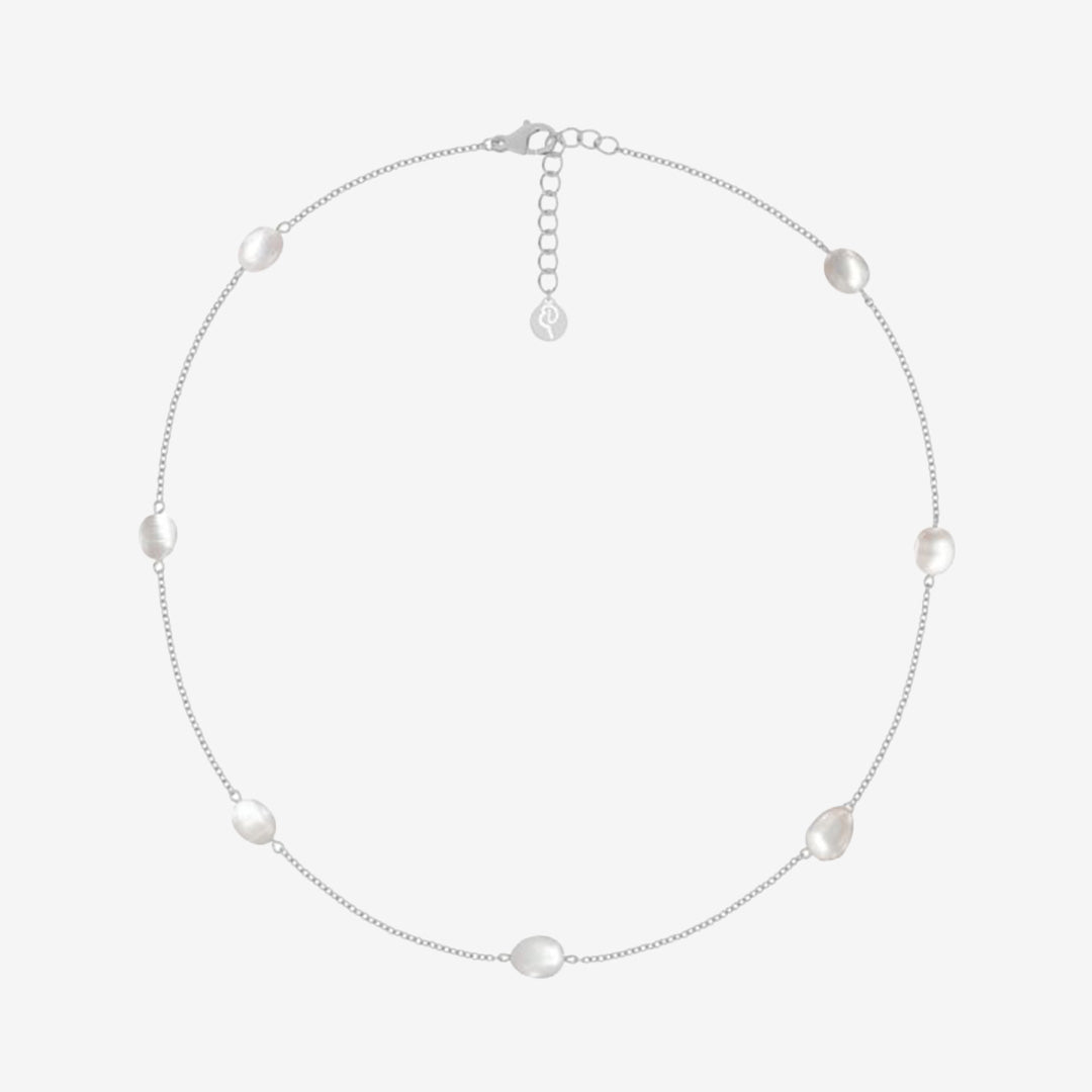 Perla Necklace Multi Steel halsband i rostfritt stål med pärldetaljer