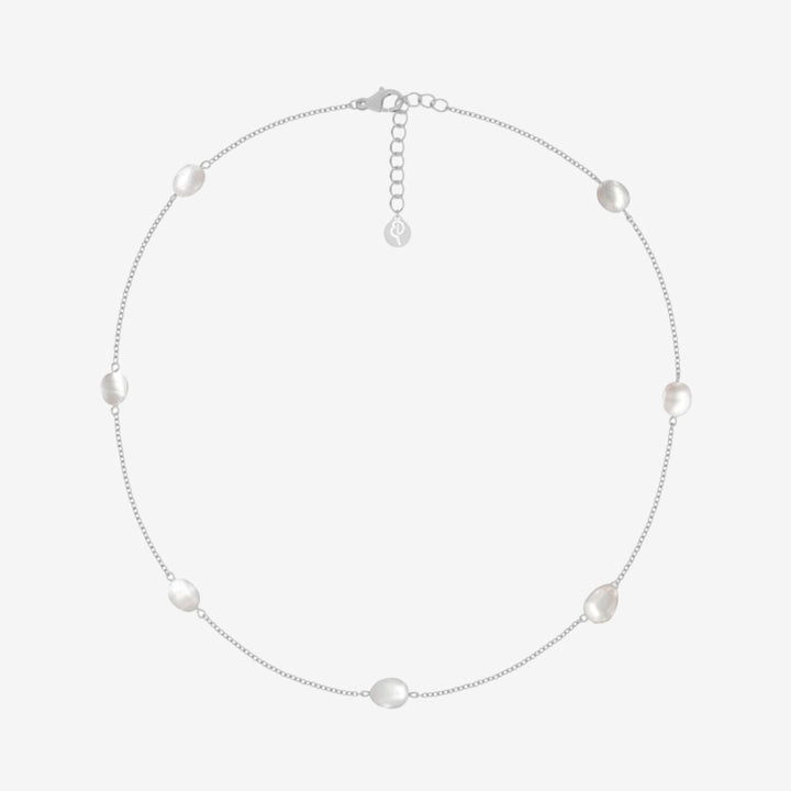 Perla Necklace Multi Steel halsband i rostfritt stål med pärldetaljer