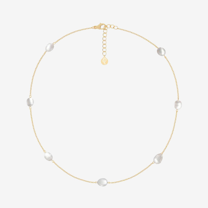 Perla Necklace Multi Gold halsband i guldfärgat rostfritt stål med pärldetaljer