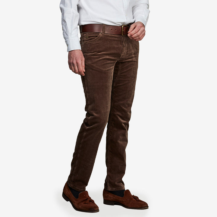 5-PKT Cut'n Sew Cord manchesterbyxa i ljusbrunt med fem fickor