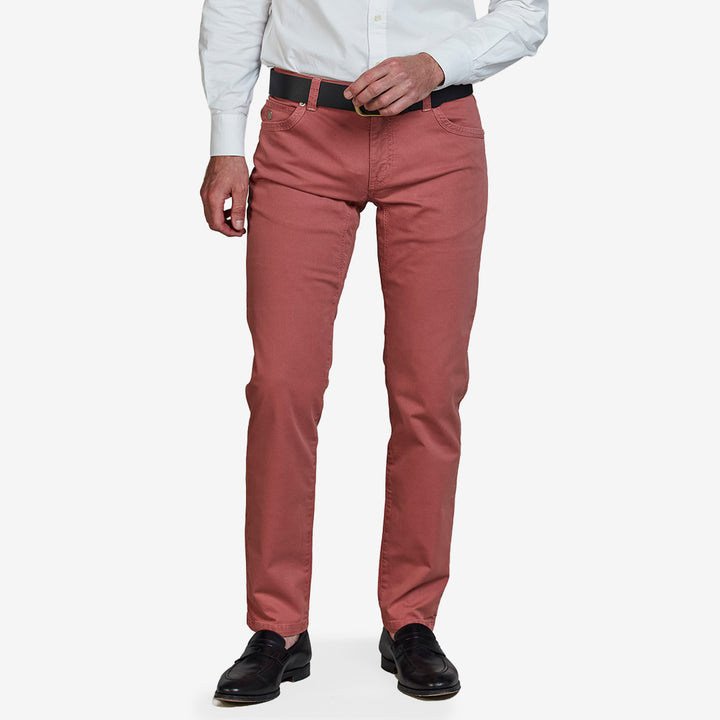 5-PKT Cut'n Sew Fiji Print Soft Red femficksbyxa med subtilt tryck