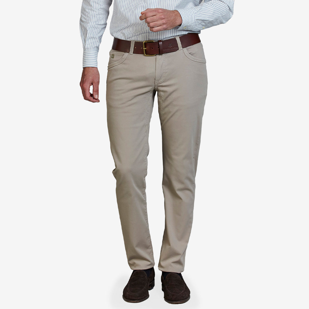 5-PKT Cut'n Sew Pan Oxford Mole femficksbyxa med klassisk passform