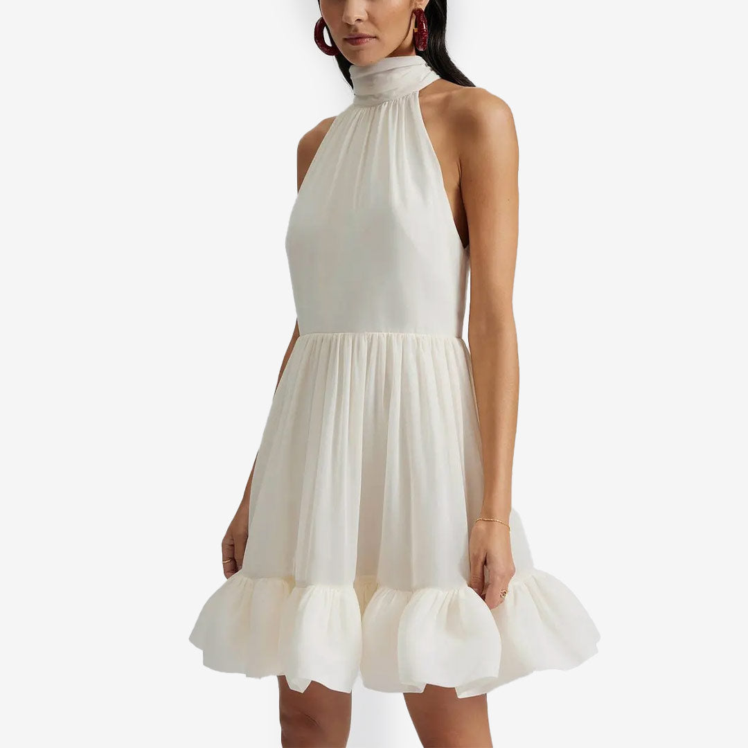 Fern Halterneck Ruffled Mini Dress