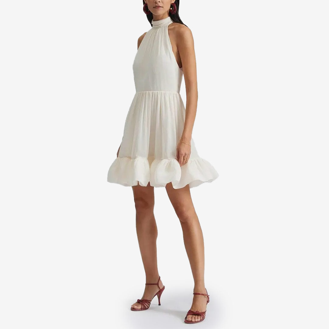 Fern Halterneck Ruffled Mini Dress