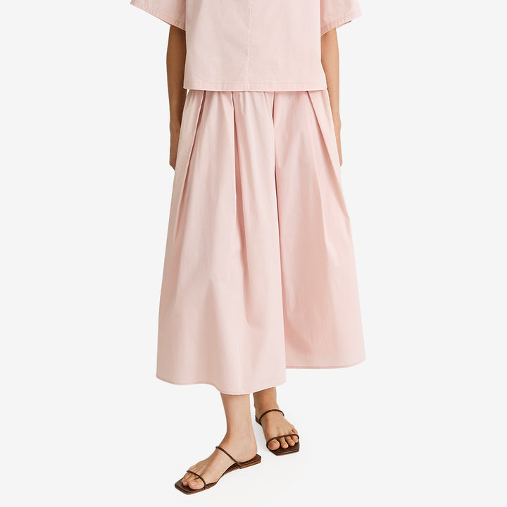 Off pink midikjol med boxveck och fickor modell Jorina 12386