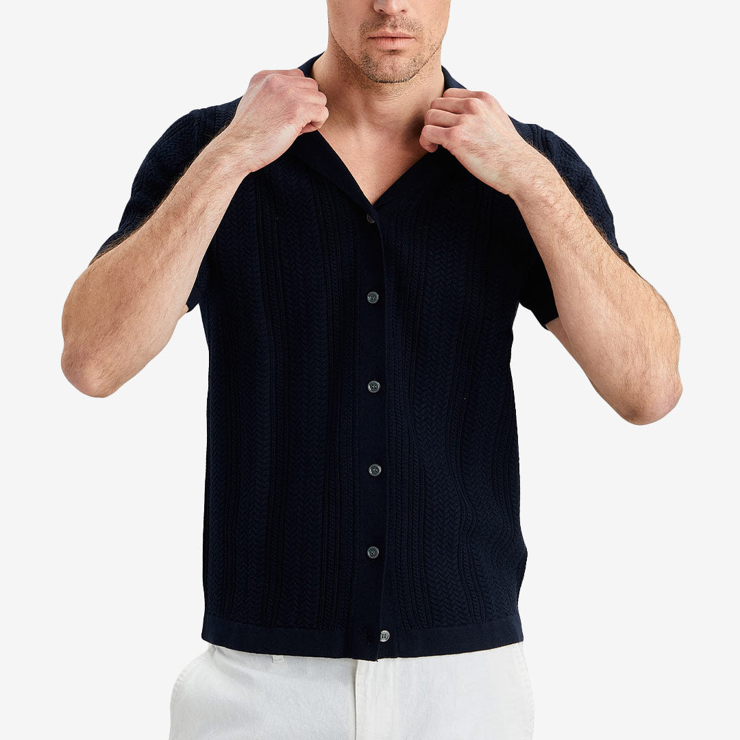Knitted Polo Cardigan