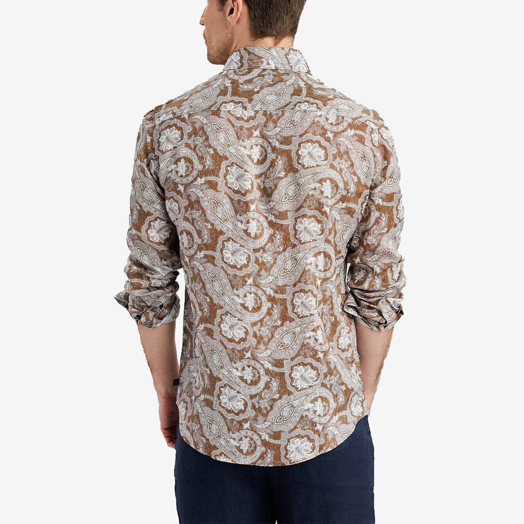Linen Shirt Paisley Print