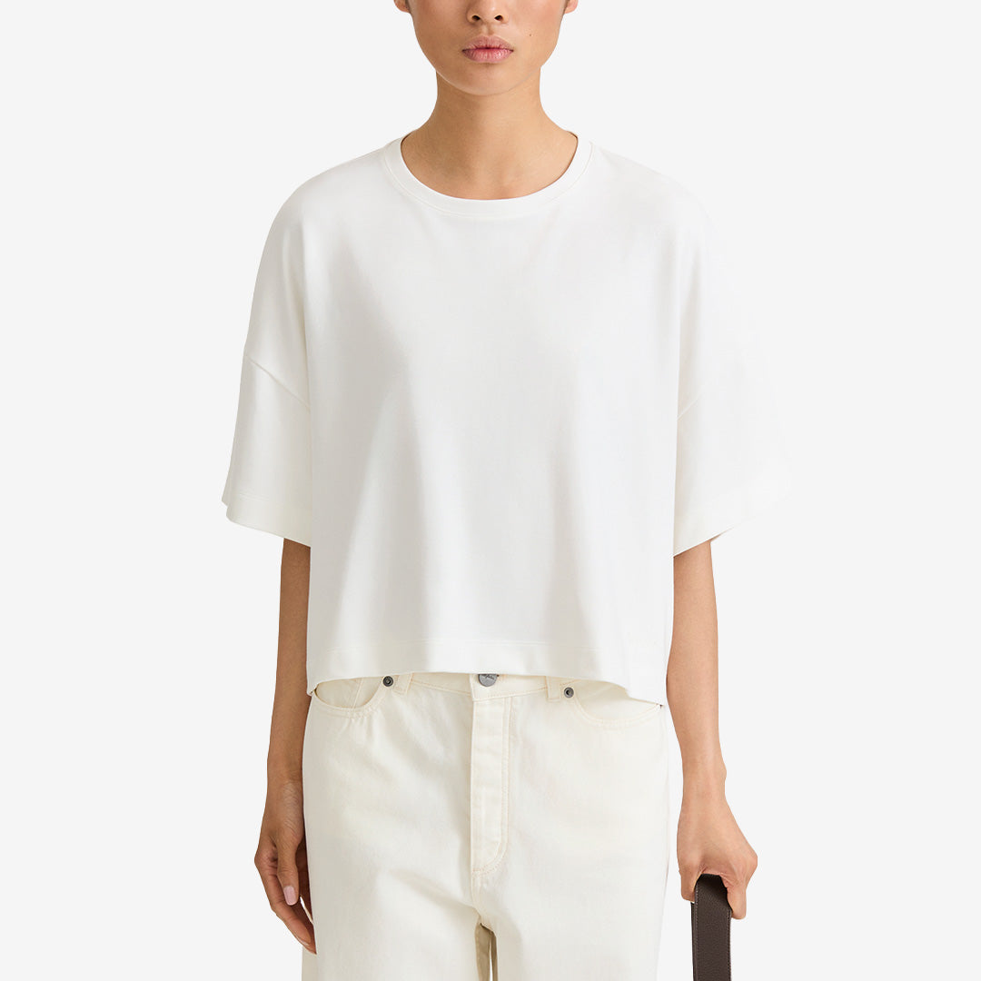 Stylein Juniper topp dam i cream med boxig passform