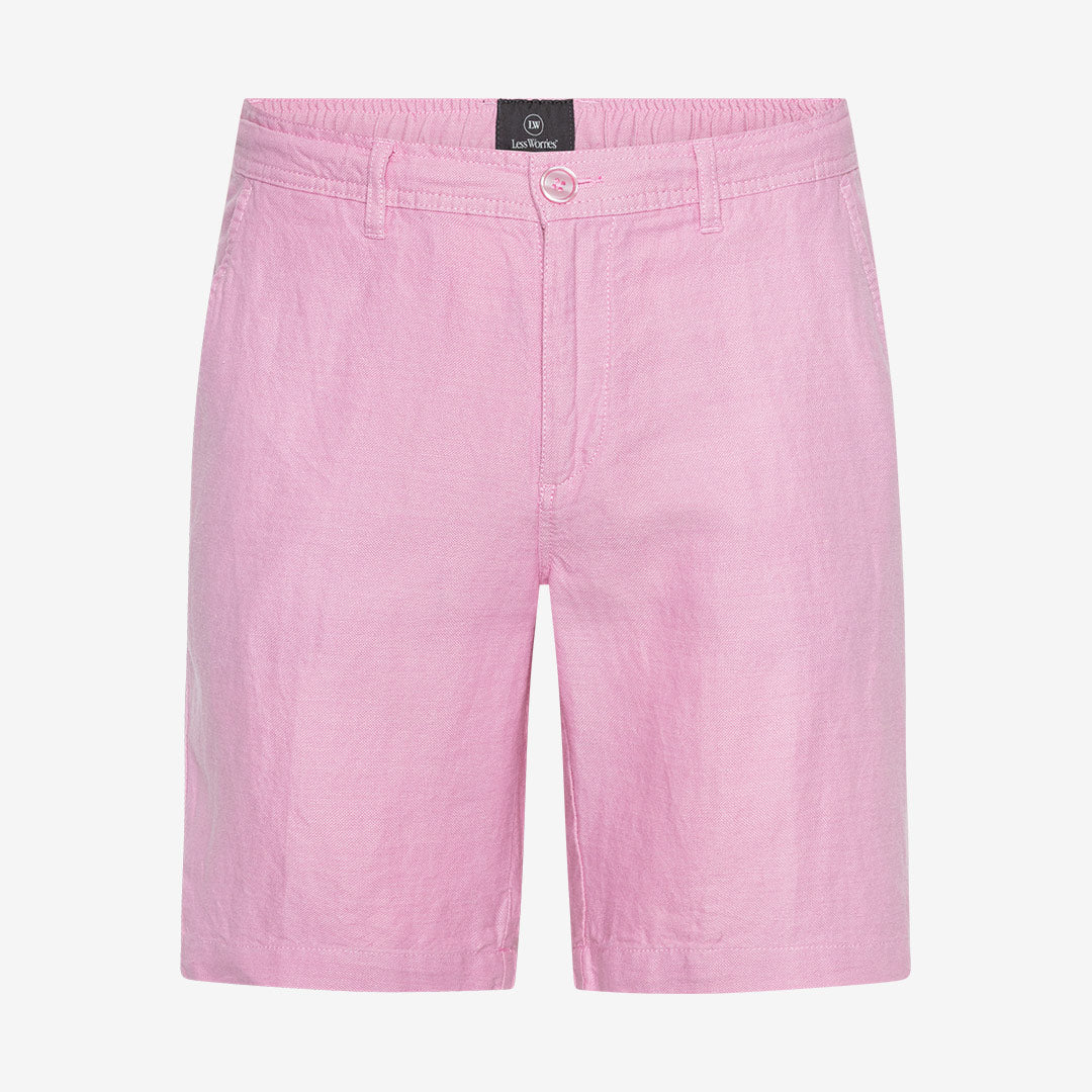 Less Worries Rosa Linen Mix Shorts herr i linneblandning