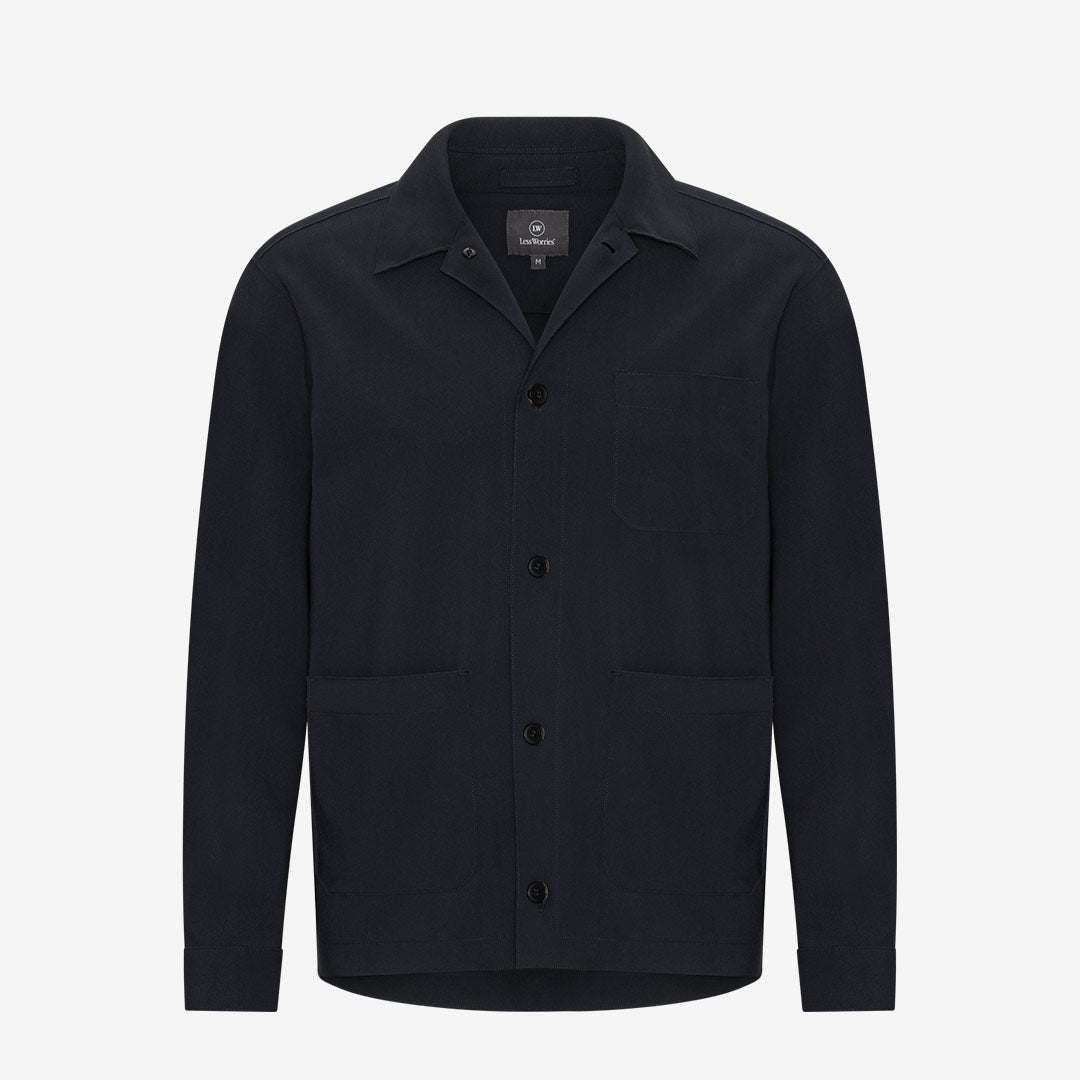 Less Worries Tech Overshirt navy overshirt herr