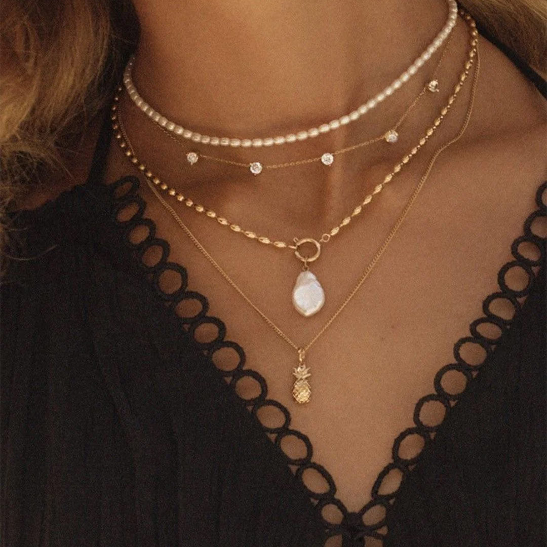 Cabo Necklace Pearl Gold