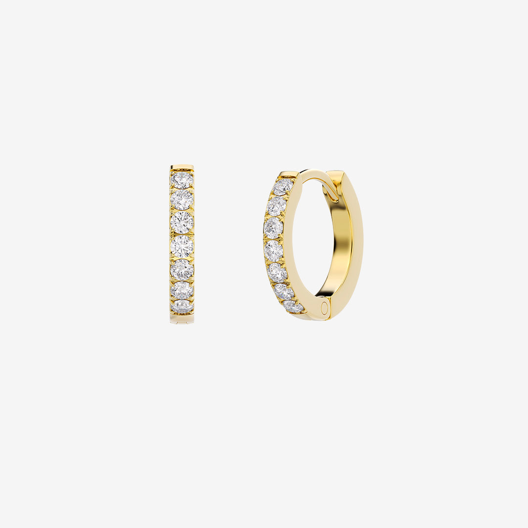 Glow Hoops M Gold örhängen i blank 14K guldplätering, rostfritt stål