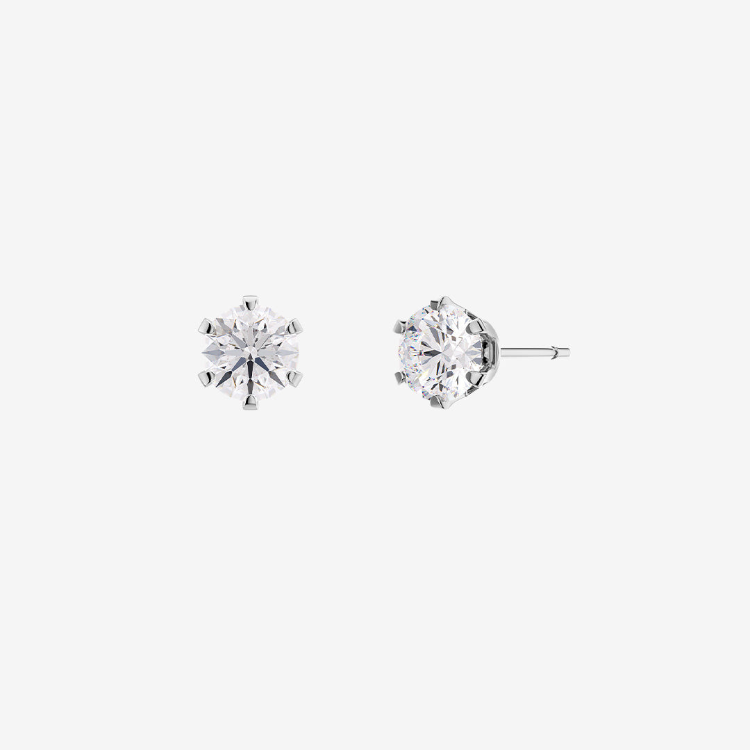 Crown studs örhängen i blankt rostfritt stål med klar infattad sten