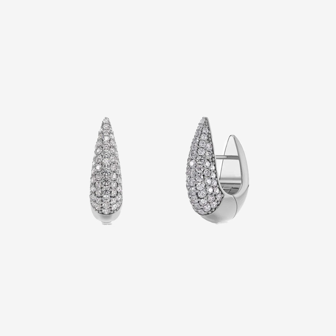 Crest Pavé Hoops S Silver