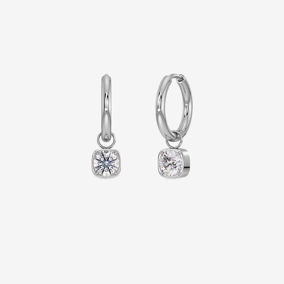 Gemma hoops steel – stålpläterade hoops med avtagbar kubisk zirkonia