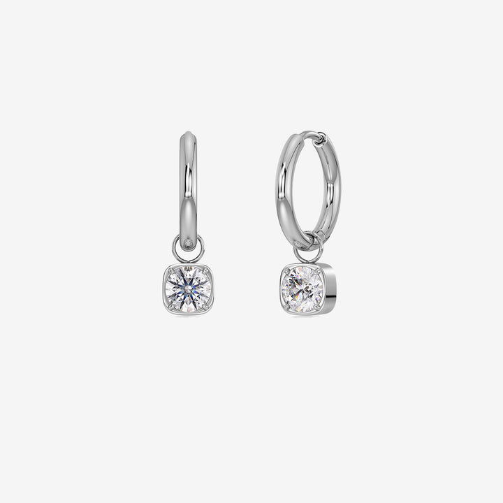 Gemma hoops steel – stålpläterade hoops med avtagbar kubisk zirkonia