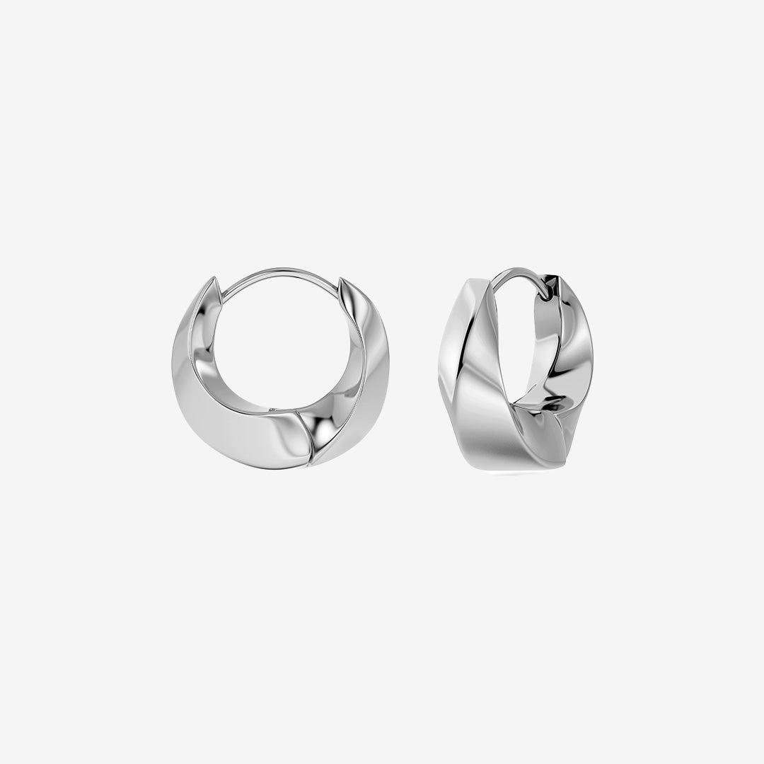 Helix hoops small steel – spiralformade små hoops i blankt rostfritt stål