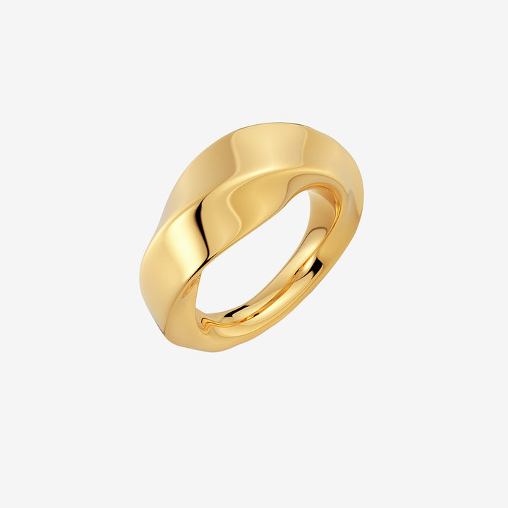 Helix ring gold – spiralformad ring i blank 14K guldplätering på rostfritt stål