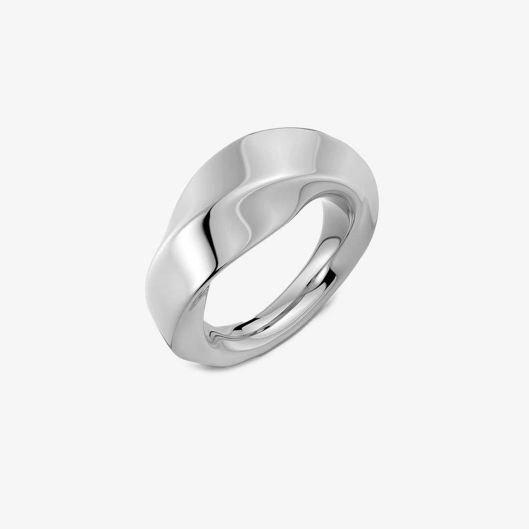 Helix ring steel – spiralformad ring i blankt rostfritt stål
