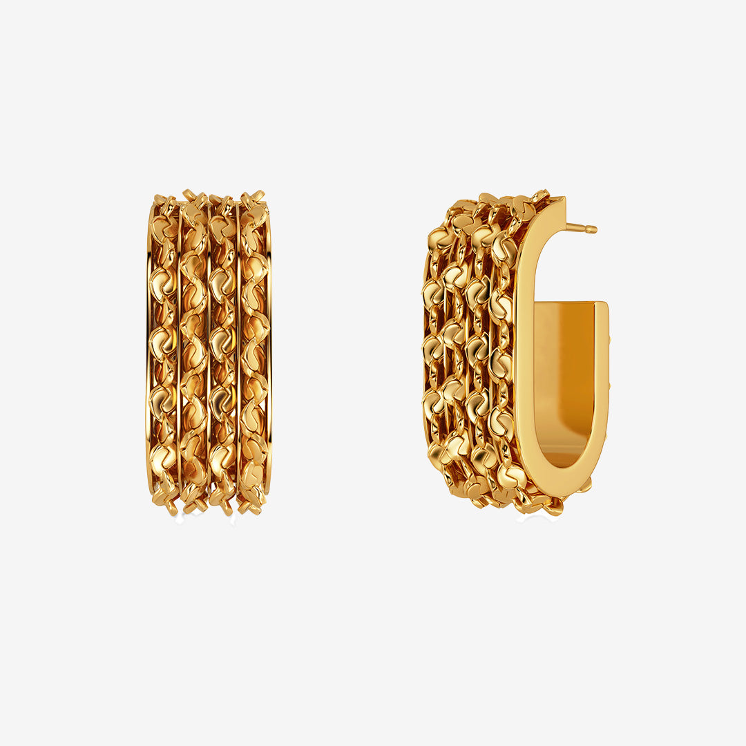 Rays stora hoops i 14K guldplätering på rostfritt stål, 7x24 mm