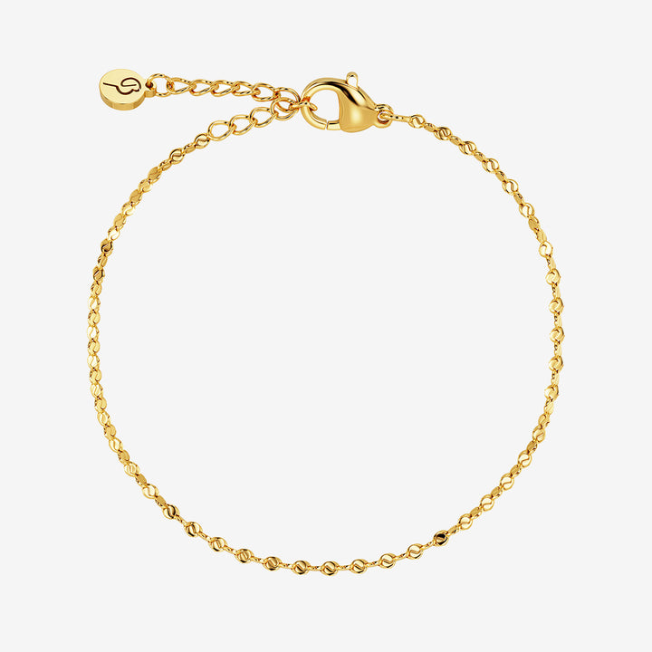 Rays armband i 14K guldplätering på rostfritt stål, bredd 1 mm, längd 15,5–18,5 cm