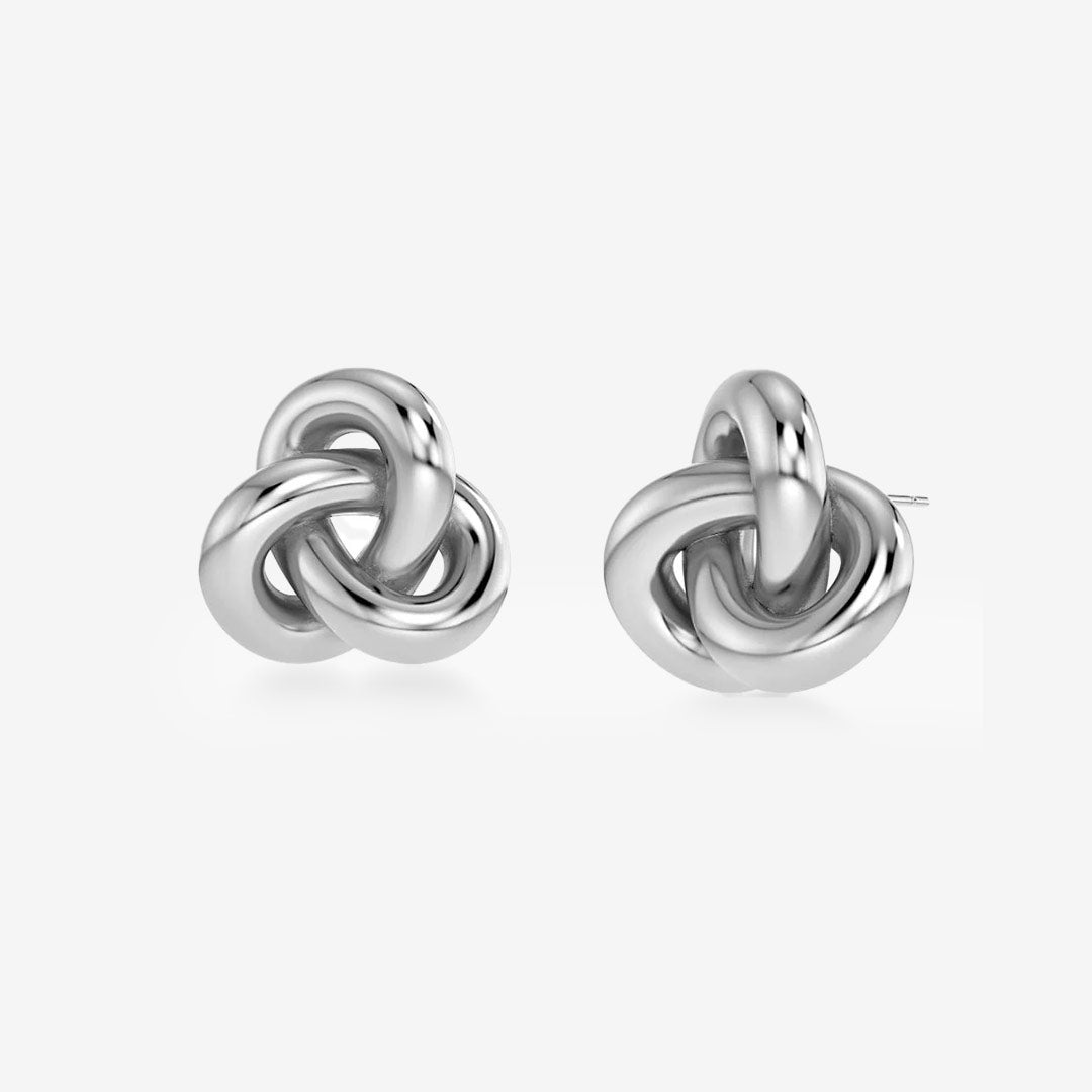 Edblad Infinity Knot Studs L Steel – stora örhängen i rostfritt stål med oändlighetsknut