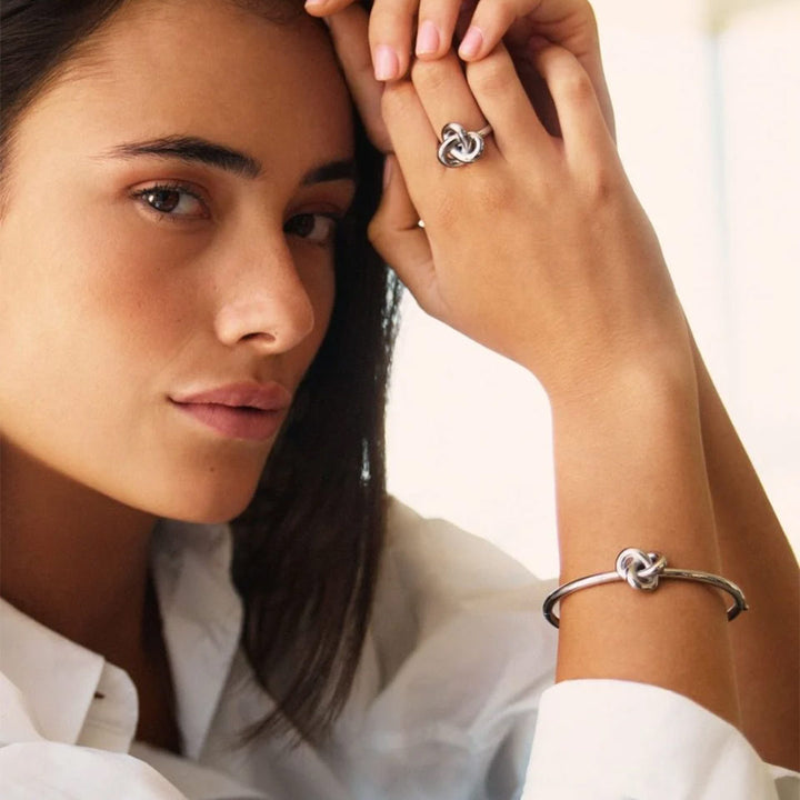Infinity Knot Ring L Steel