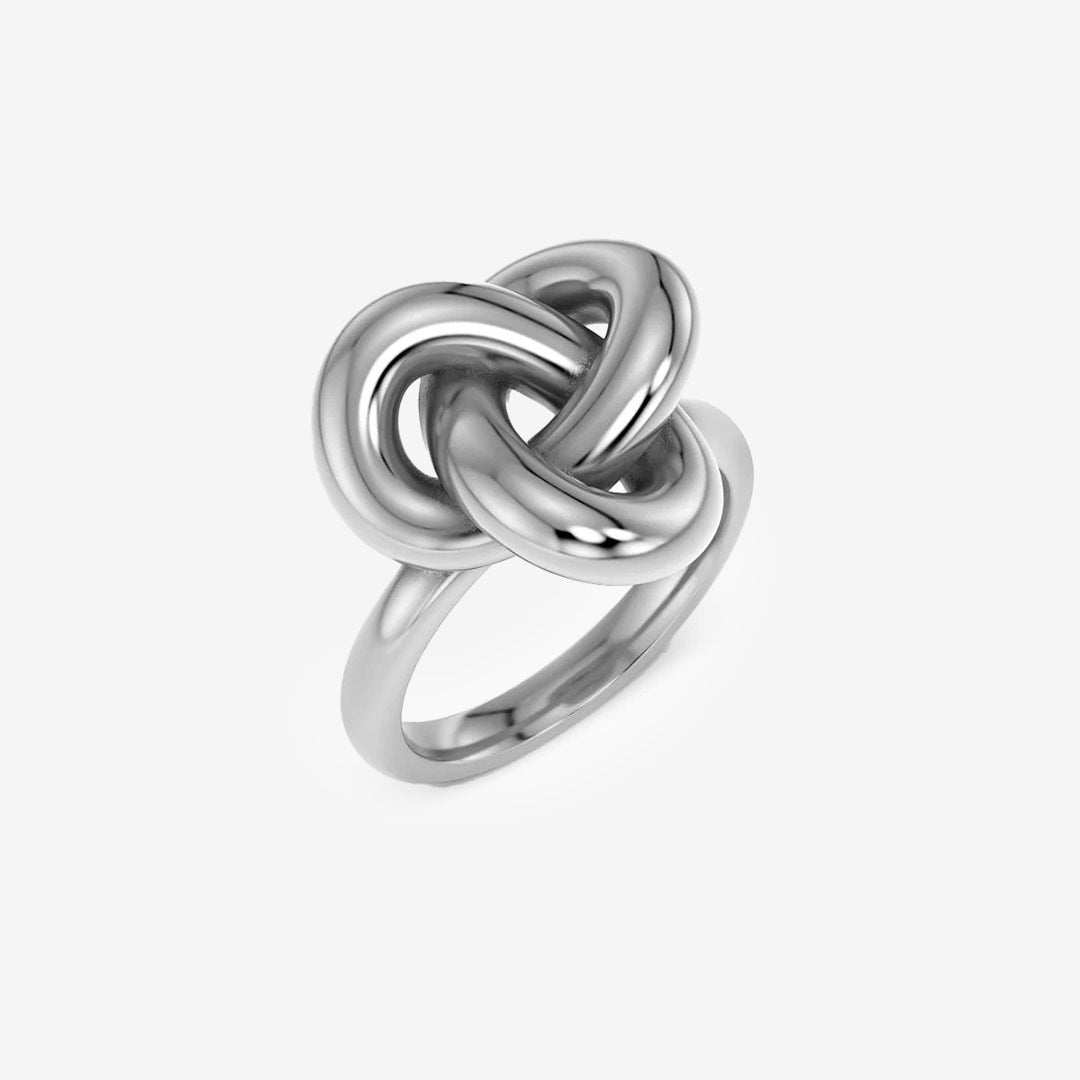 Edblad Infinity Knot Ring L Steel – ring i rostfritt stål med stor oändlighetsknut