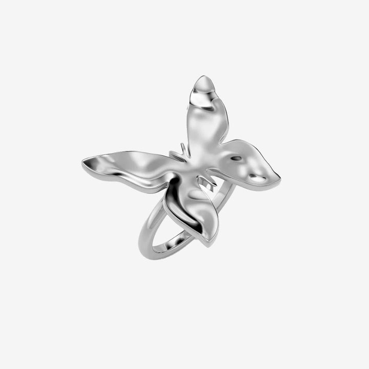 Edblad Butterfly Ring Steel – ring i rostfritt stål med fjäril