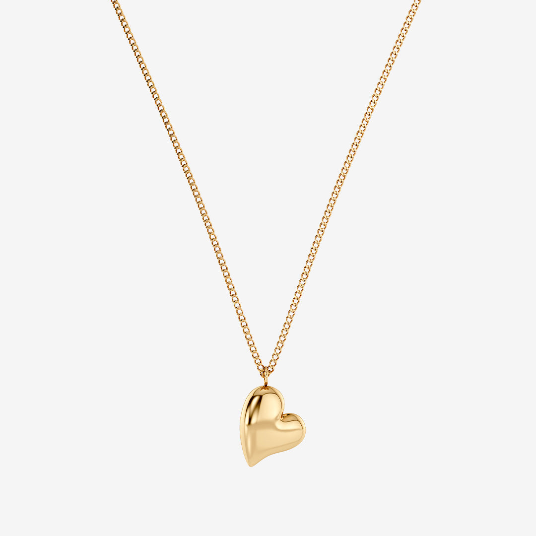 Amorina Necklace S halsband i 14K guldplätering med hjärtcharm och tunn kedja