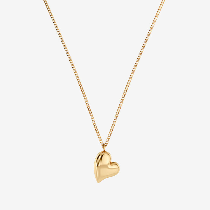 Amorina Necklace S halsband i 14K guldplätering med hjärtcharm och tunn kedja