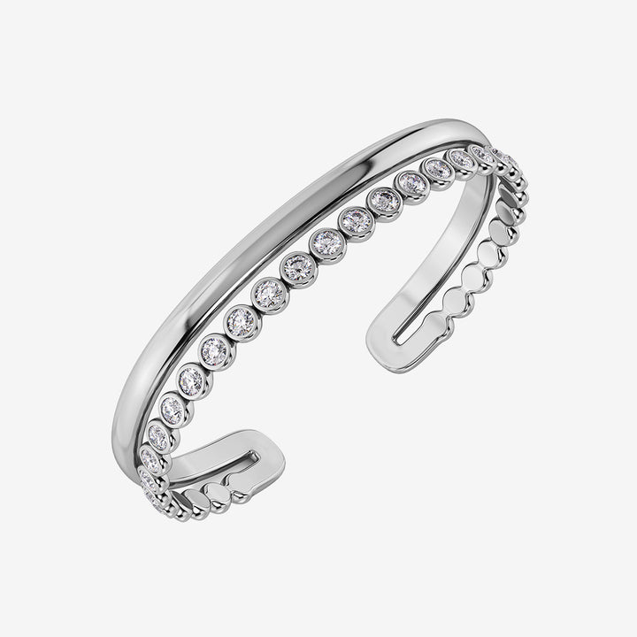 Grace Bangle Steel armband i rostfritt stål med glittrande stenar