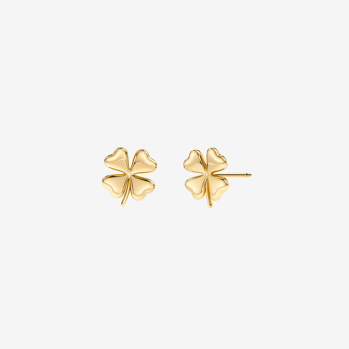 Lucky Mini Studs Gold små studs i guldpläterat rostfritt stål med fyrklöver