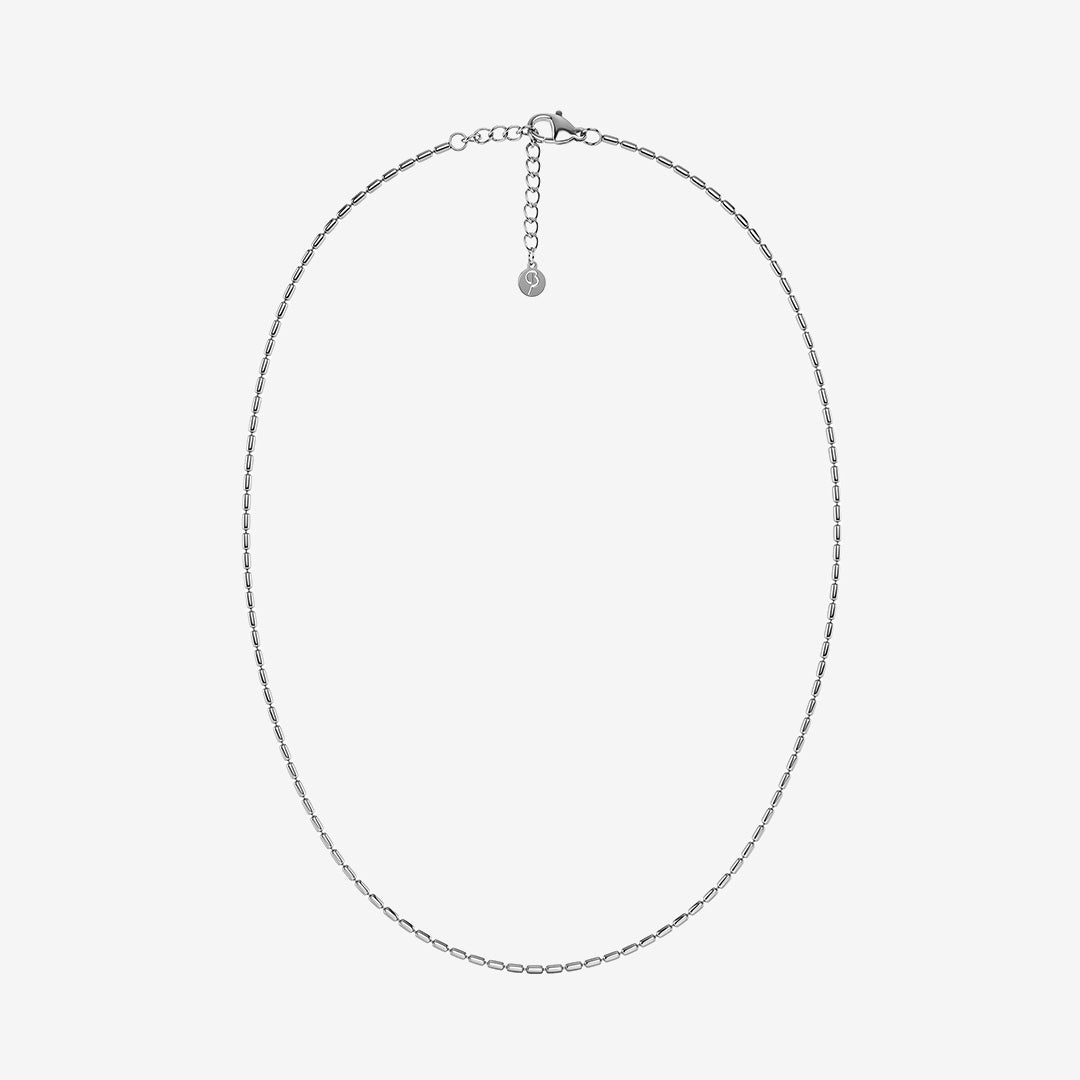 Halsband i rostfritt stål med rektangulära former – Seed Bead