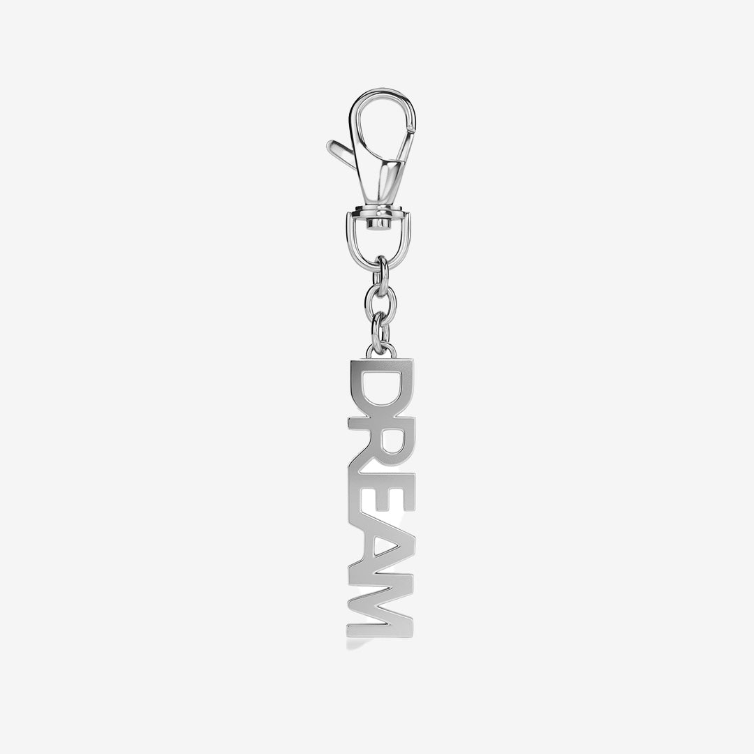 Dream bag charm steel – stora blanka bokstäver i rostfritt stål som väskaccessoar