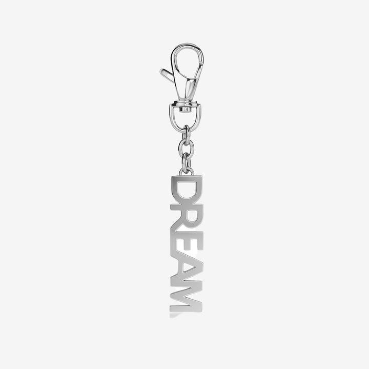 Dream bag charm steel – stora blanka bokstäver i rostfritt stål som väskaccessoar