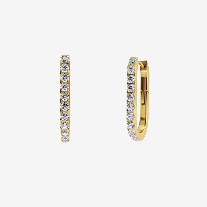 Inez stora hoops i 14K guldpläterat rostfritt stål med glittrande stenar