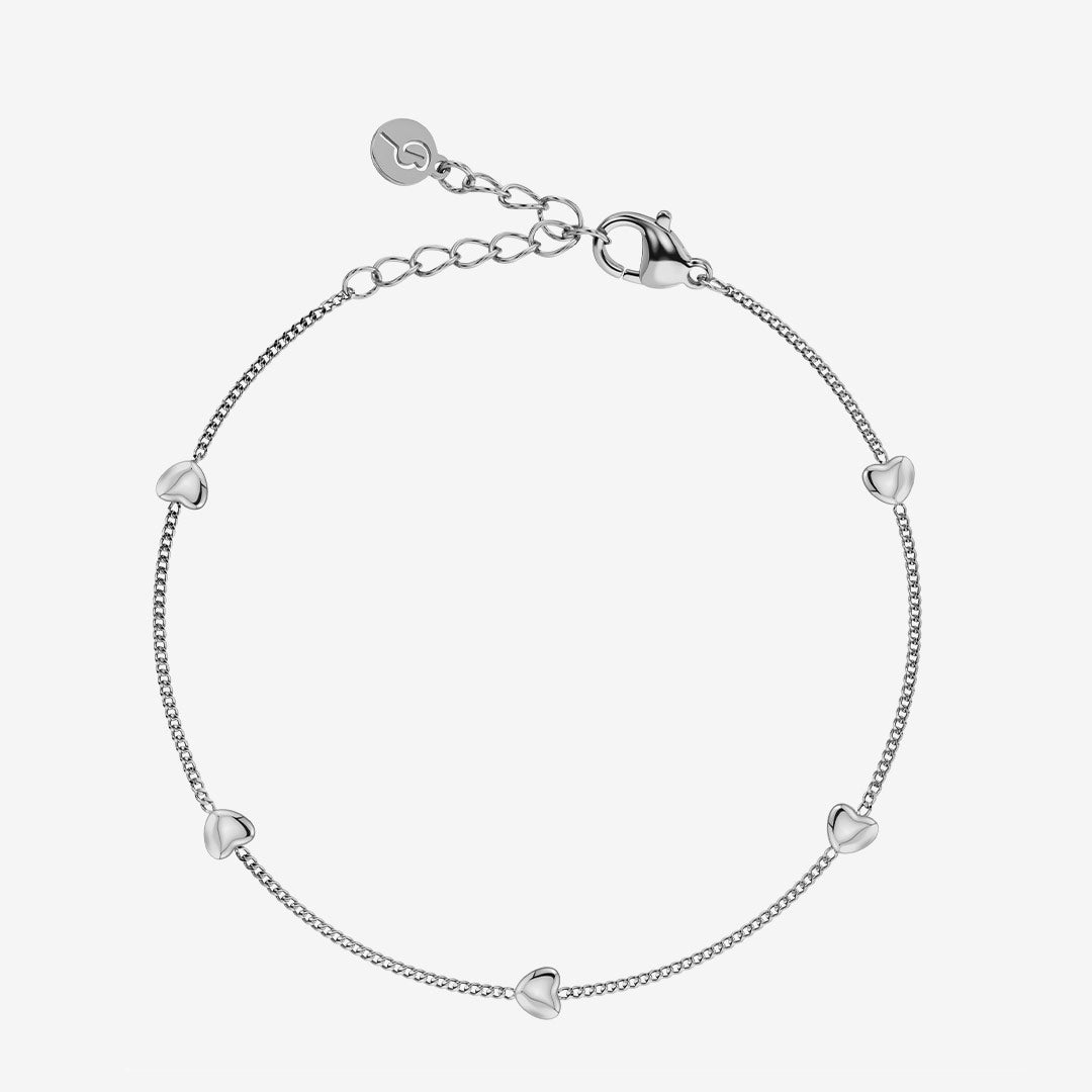 Edblad Barley Petite Bracelet Steel silverfärgat armband med hjärtan 131839