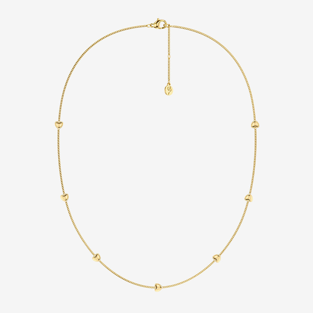 Edblad Barley Petite Necklace Multi Gold halsband med hjärtan 131842